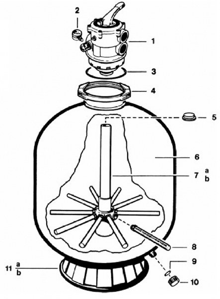 Basic Sand Filter Cutaway Diagram Basic Sand Filter Cutaway Diagram