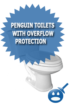 Penguin Toilets With Overflow Protection